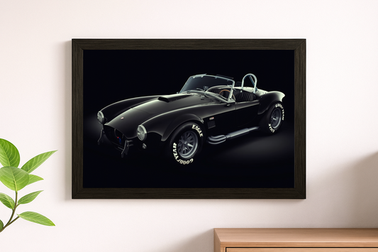 Classic Black AC Cobra 427 Wall Print - Legendary Roadster Poster Art