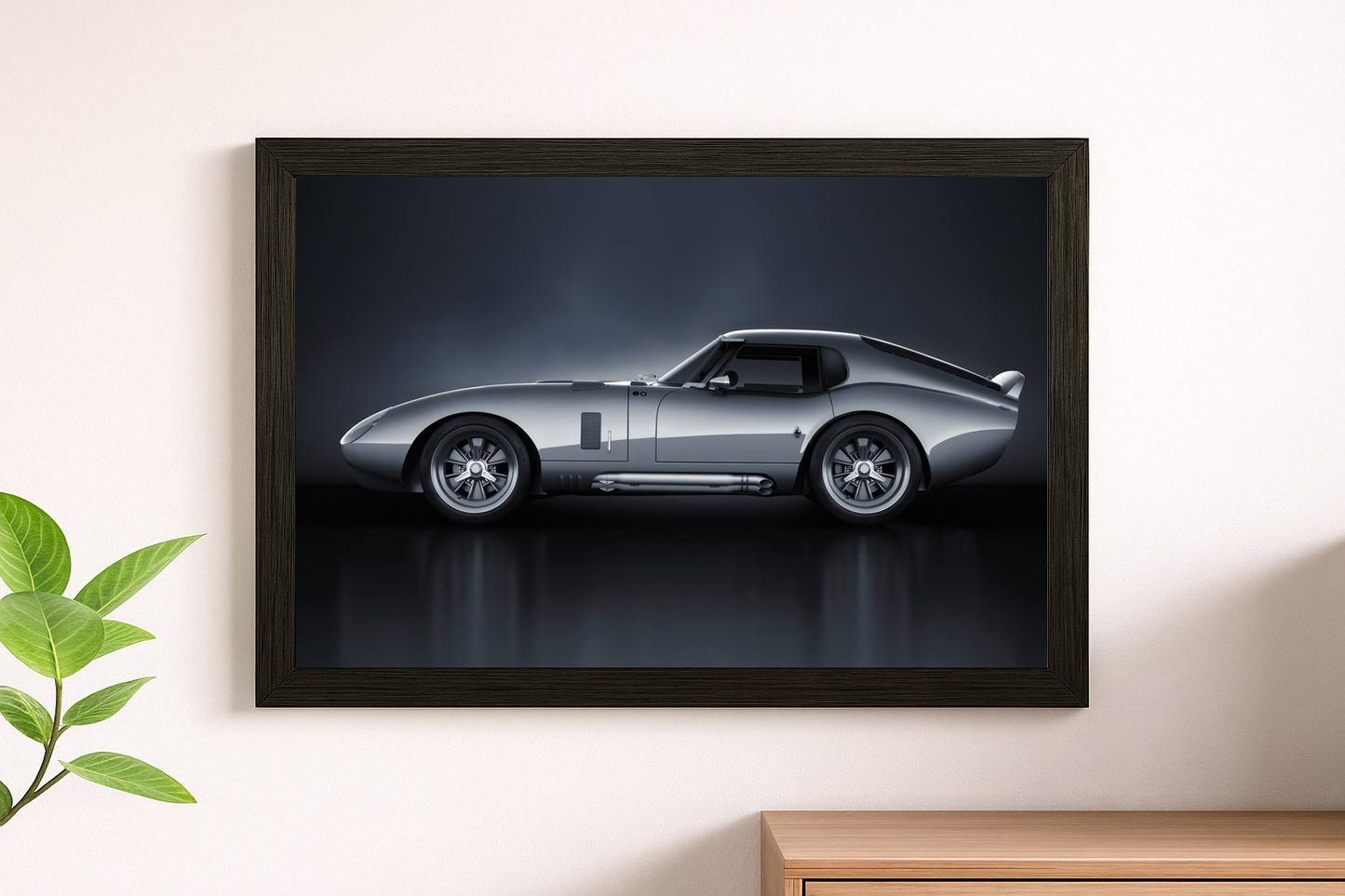 Classic Silver Shelby Daytona Coupe Wall Print - Racing Legend Poster Art